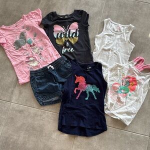 6 Piece Girl's Mix & Match Tops/Bottom - Size 6/6X- Sonoma,Jumping Beans...